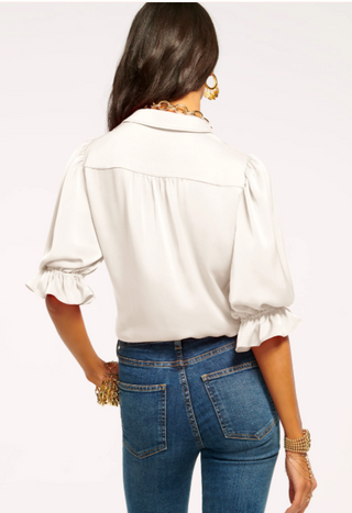 Dina Button Down Bodysuit Ivory