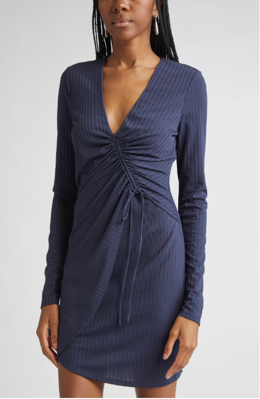 Barry Long Sleeve Ruched Minidress