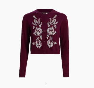 Multi Tulip Cardigan Deep Plum