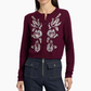 Multi Tulip Cardigan Deep Plum
