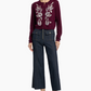 Multi Tulip Cardigan Deep Plum