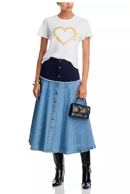 Amour Heart Chain Shrunken Tee