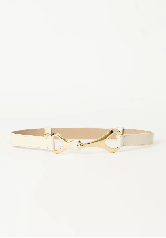 GIDEON LEATHER BELT - CREAM