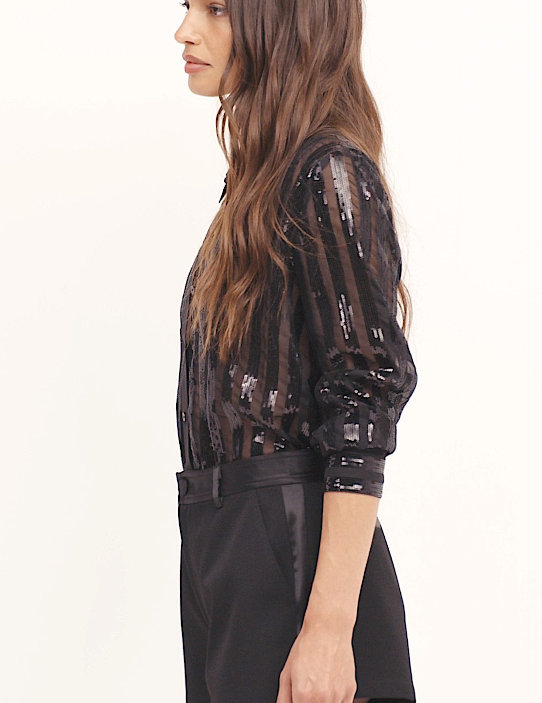 Black Dyana Sequin Blouse