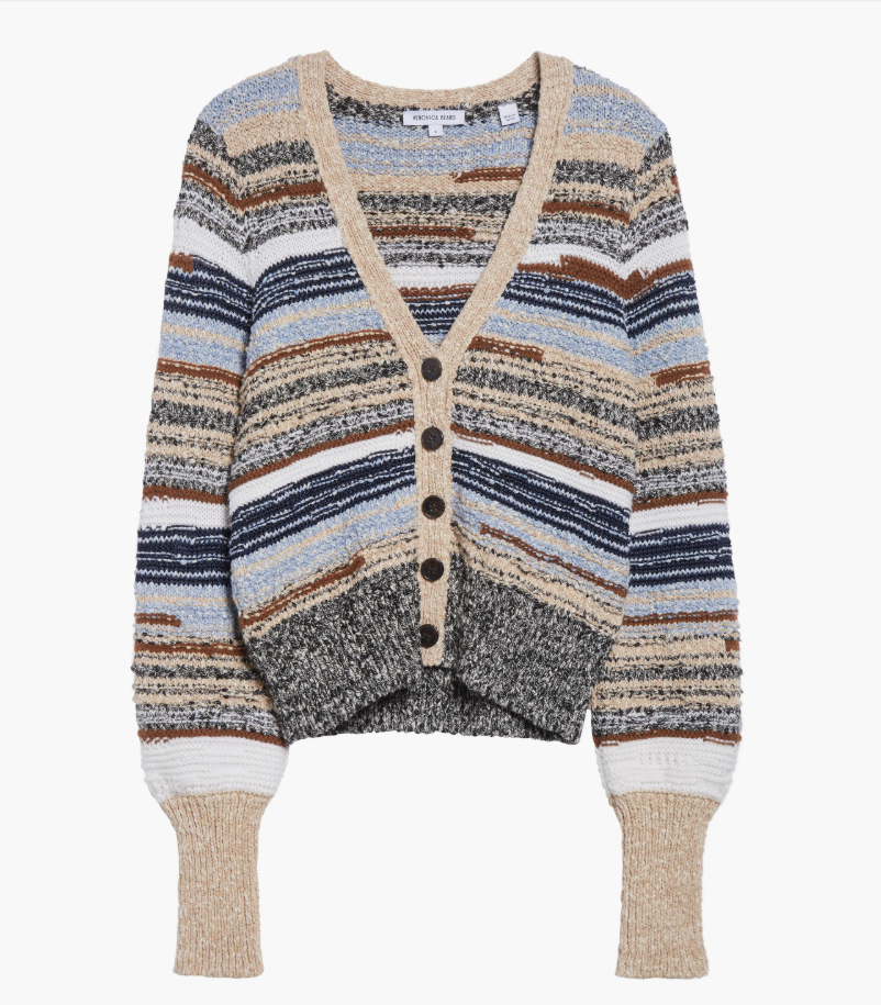 Cecily Mixed Stripe Cotton Cardigan