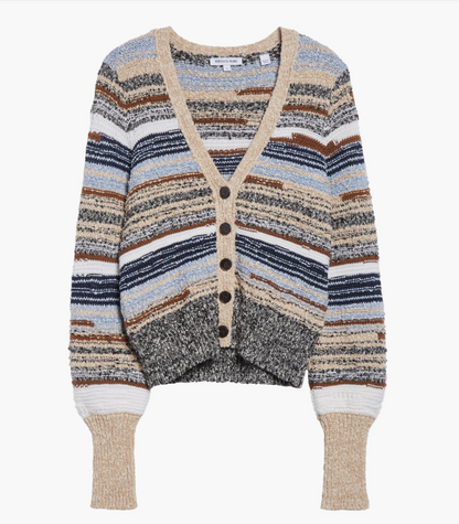Cecily Mixed Stripe Cotton Cardigan
