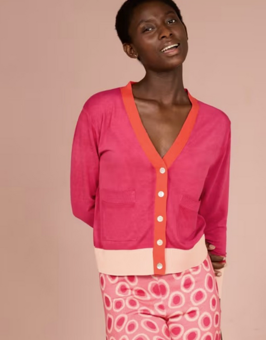 Hot Pink Split Cardigan