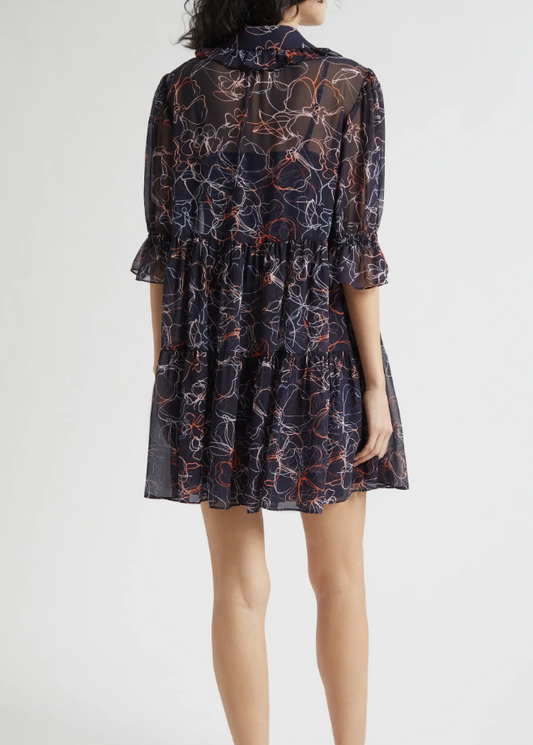Malva Floral Linework Reanna Dress