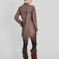 Huckleberry Plaid Flannel Crystal Fringe Shirtdress