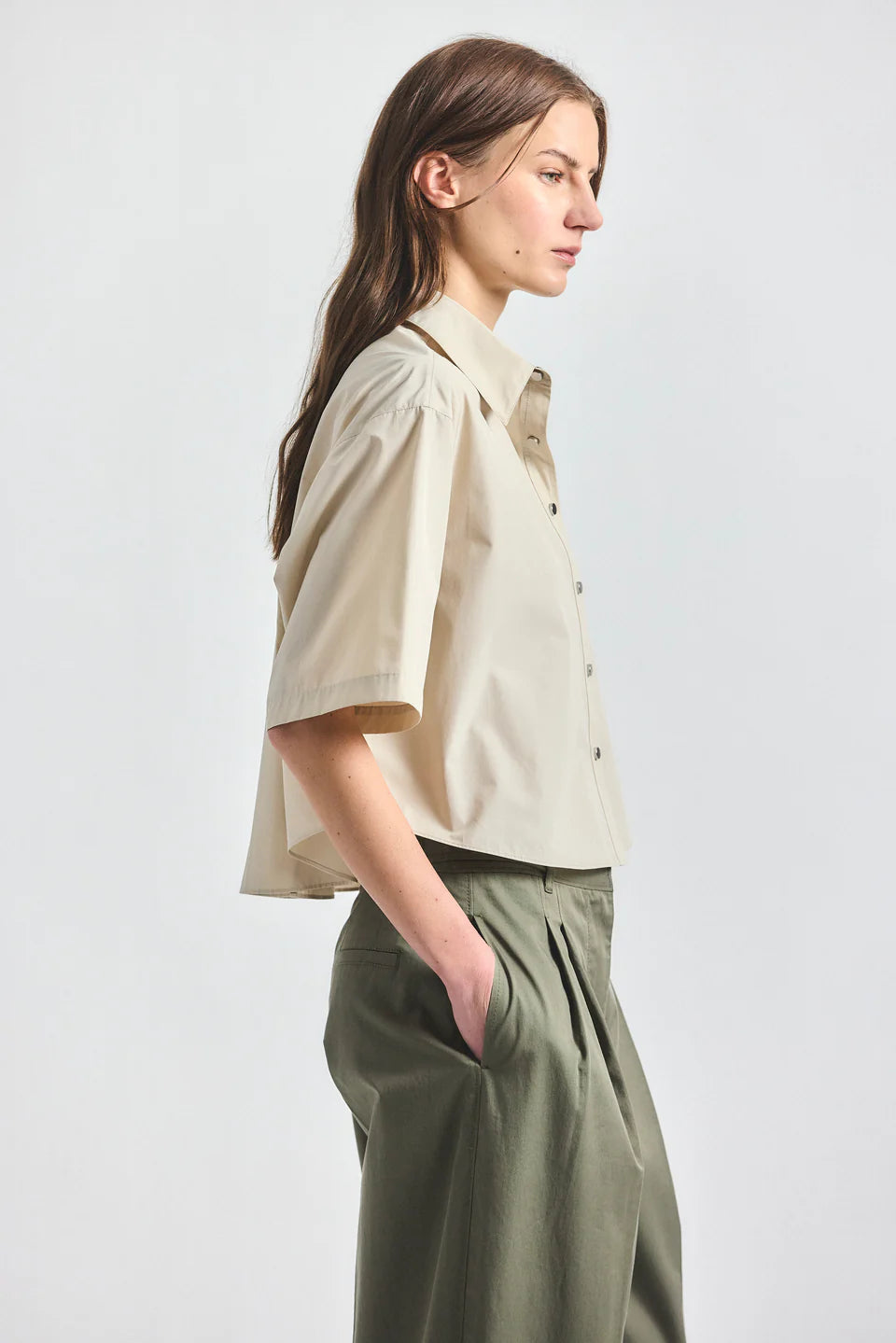 Olivia Cropped Short Sleeve Shirt