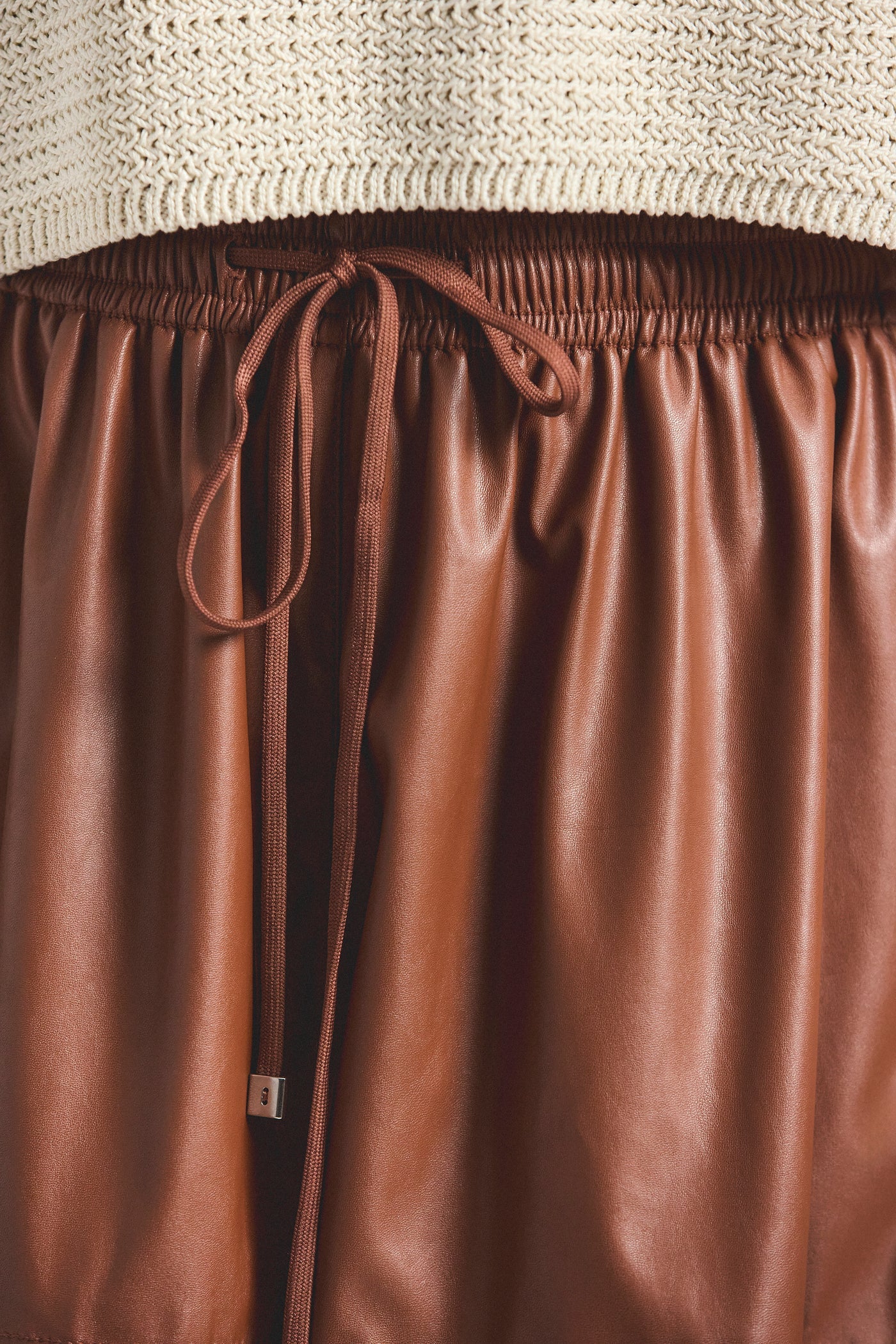 Louise Faux Leather Short - Cappucino