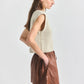 Louise Faux Leather Short - Cappucino