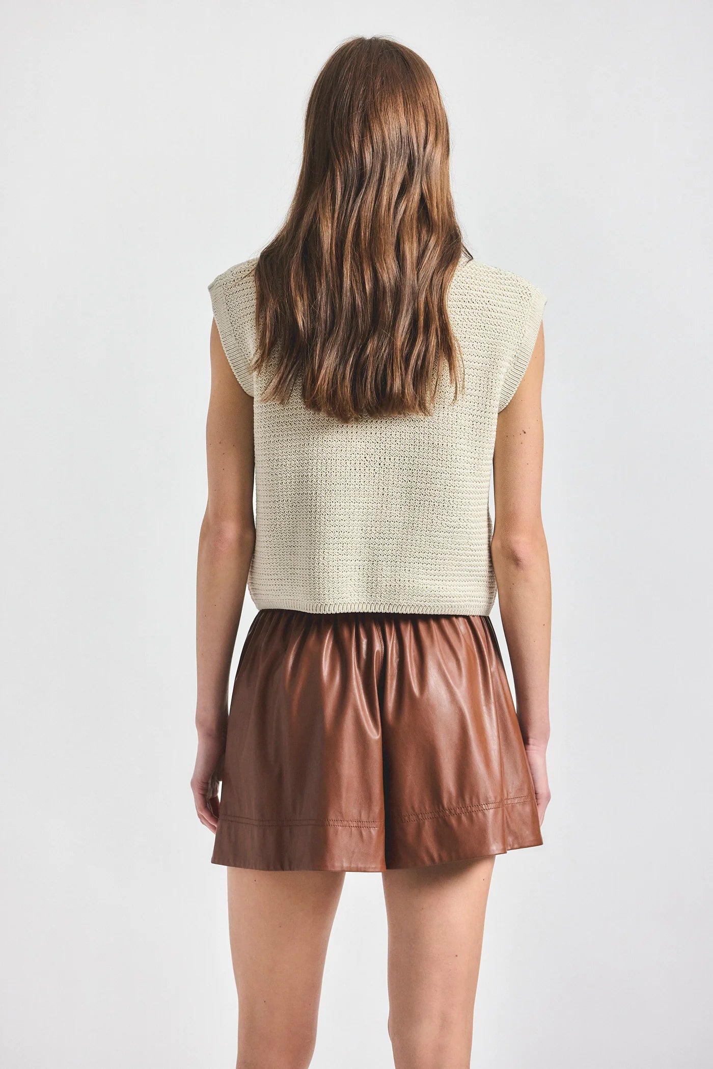 Louise Faux Leather Short - Cappucino