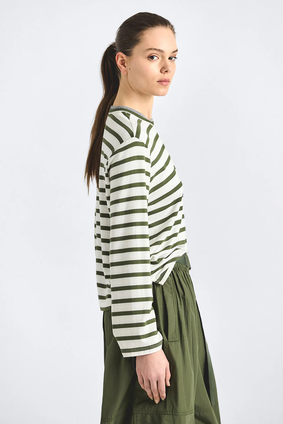 Myrtha Striped Crewneck Top