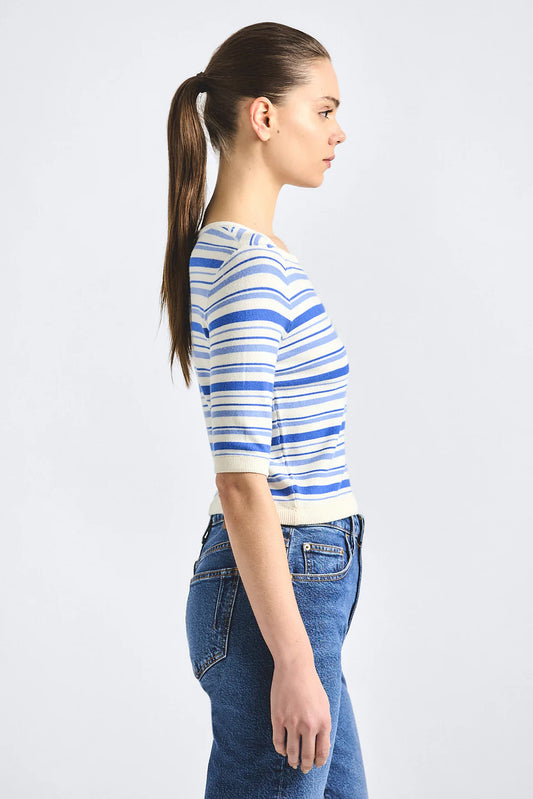 Andora Striped Boatneck Sweater