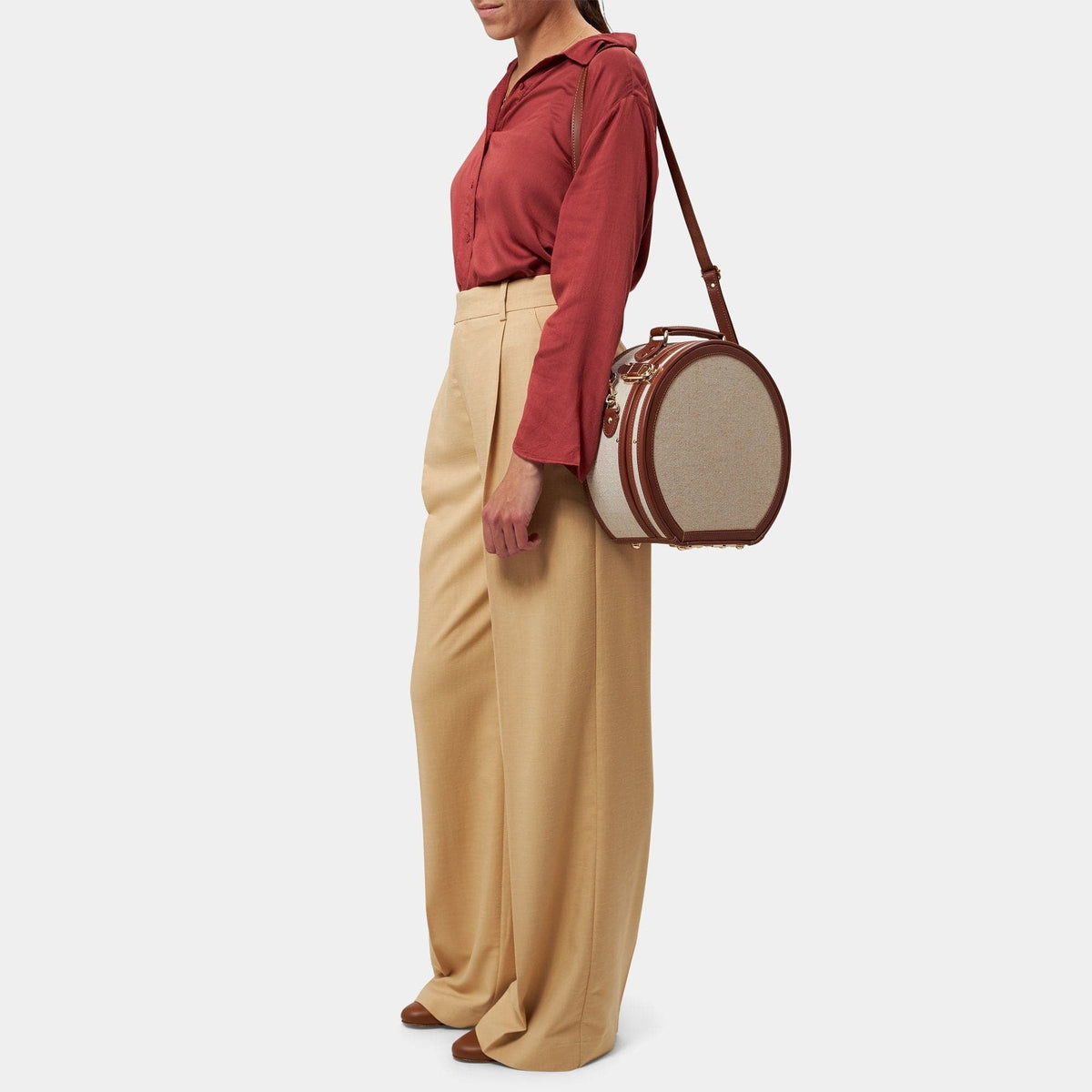 Brown Editor Hatbox Small