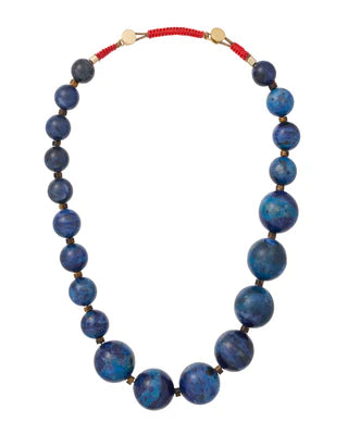 Lapis Very Big Bead Stone Necklace