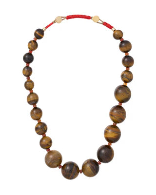 Tigers Eye Big Bead Stone Necklace