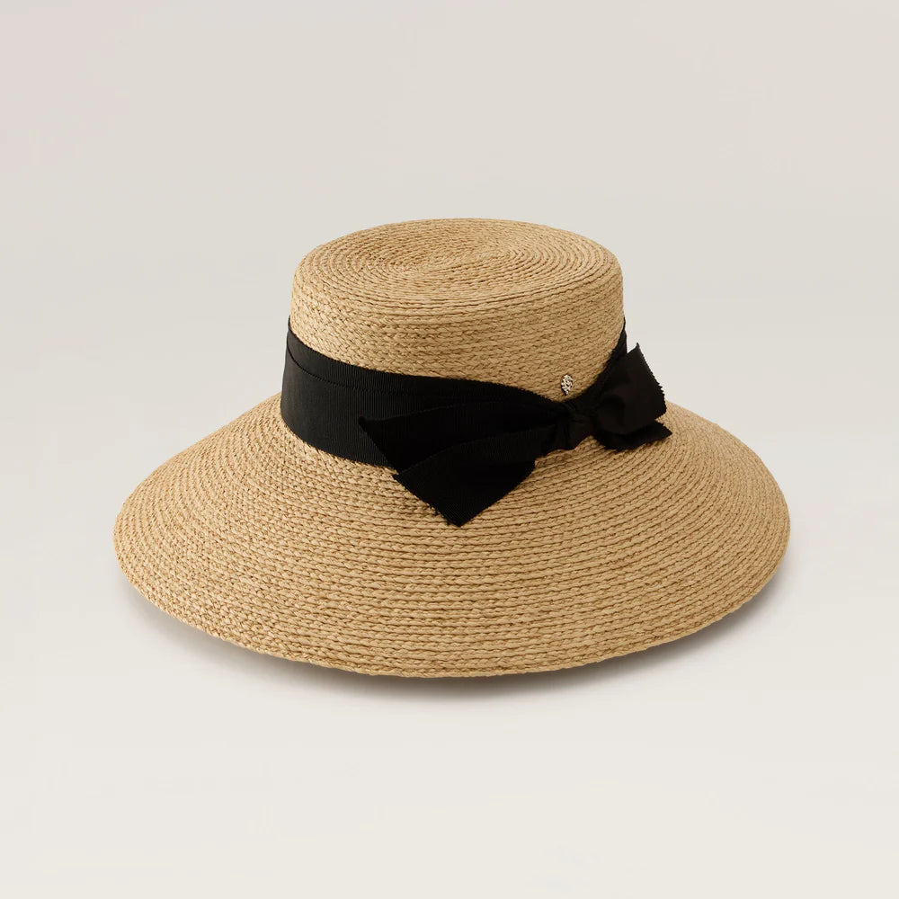 Black Tilly Raffia Braid Sun Hat