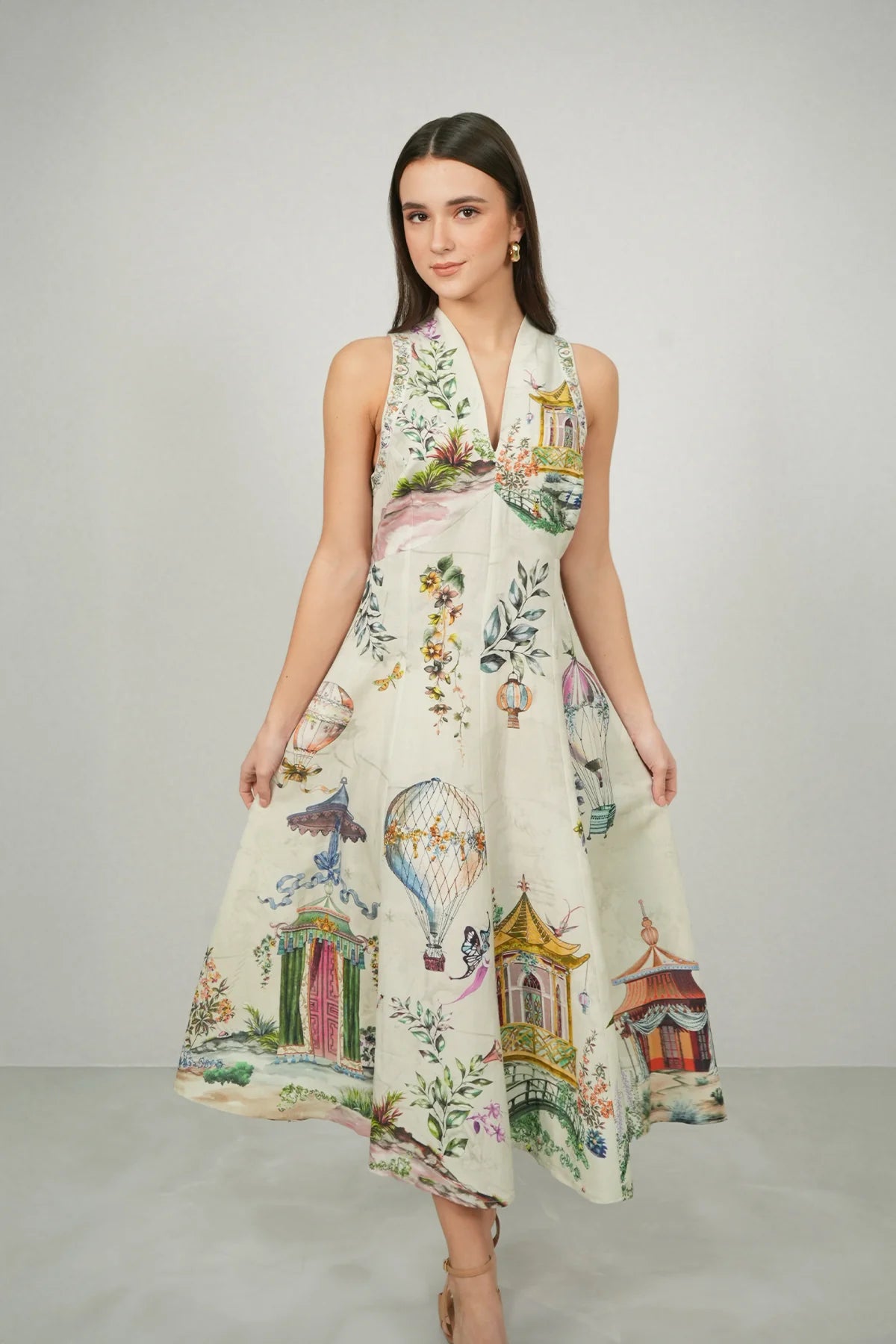 Auri Halter Midi Dress