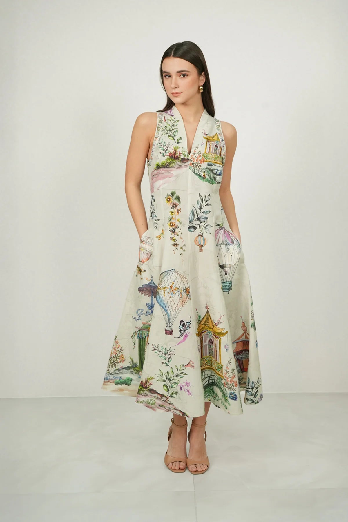 Auri Halter Midi Dress