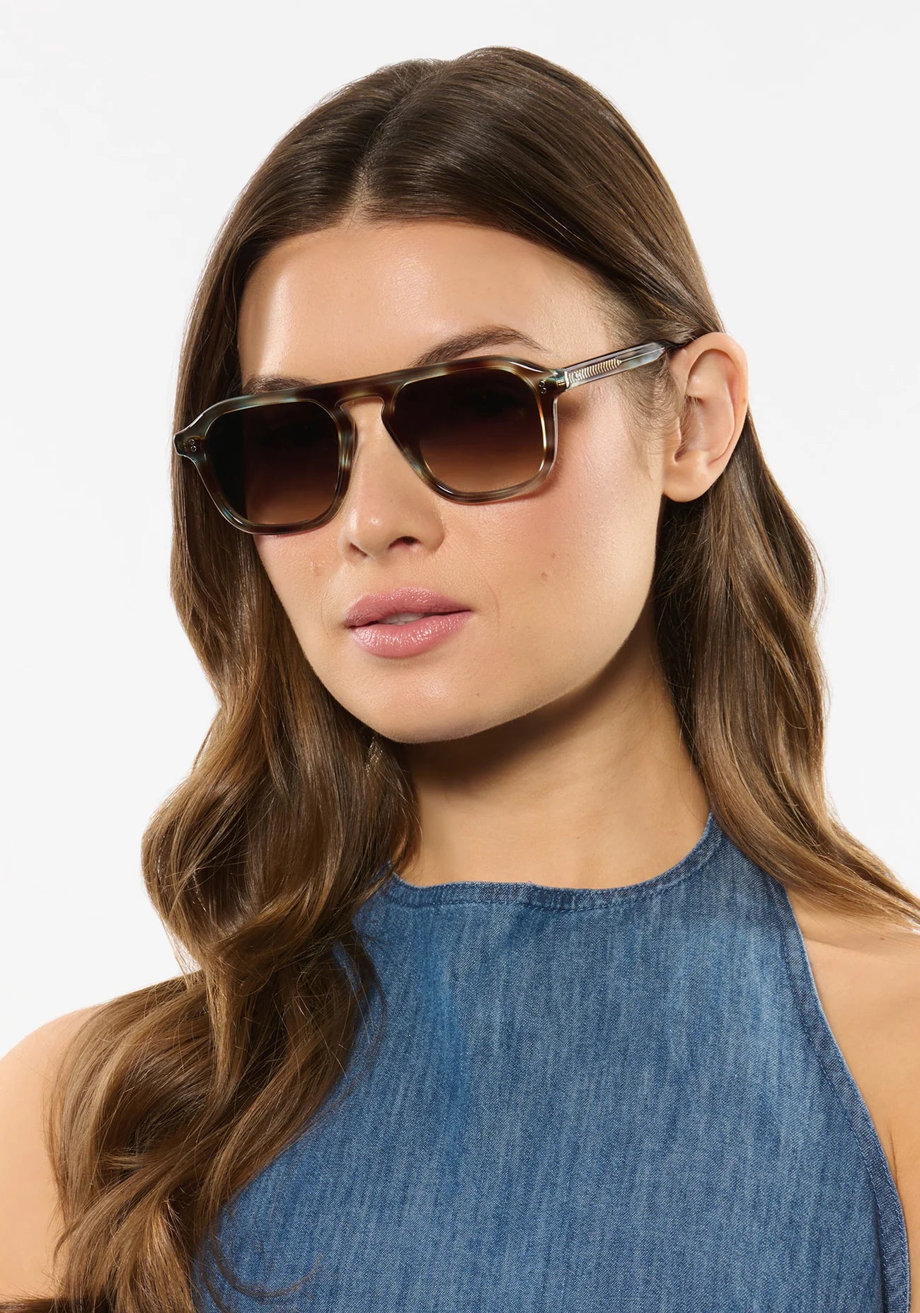 ZANDER Aquamarine Tortoise Sunglasses