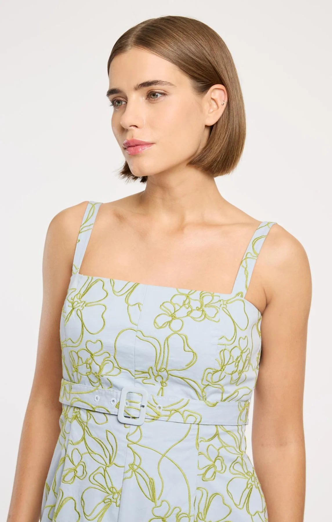 Embroidered Malva Floral Tonya Dress