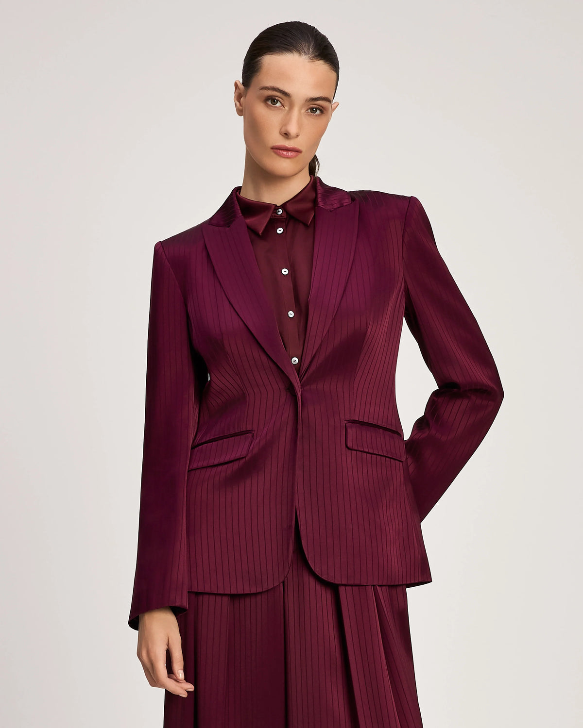 Black Cherry Georgia Satin Stripe Cheyenne Blazer
