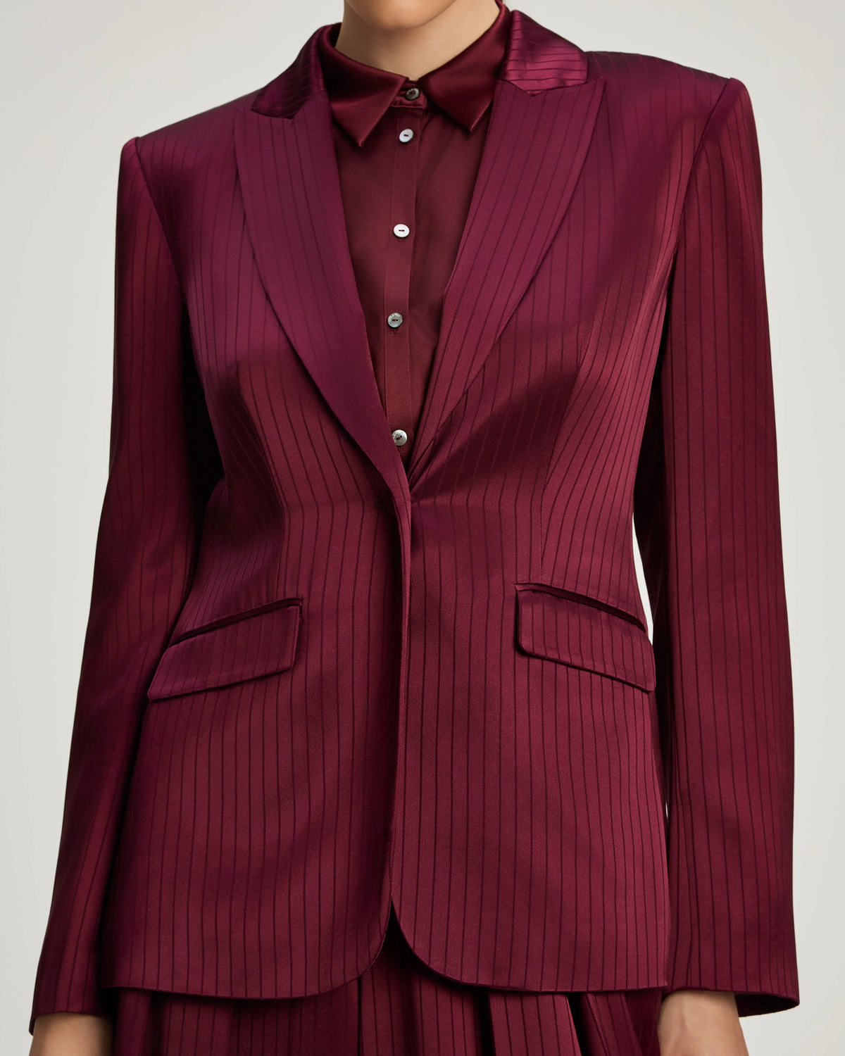 Black Cherry Georgia Satin Stripe Cheyenne Blazer