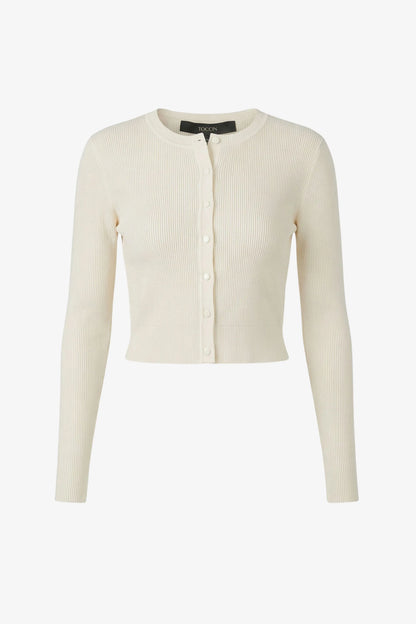 Ivory Zoe Cropped Fitted Cardigan