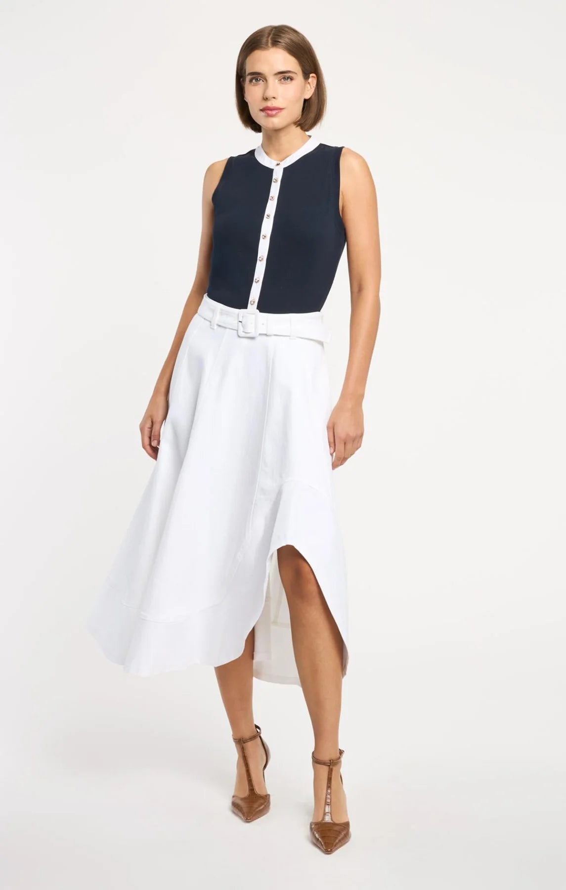 WHITE ZELDA JEAN SKIRT