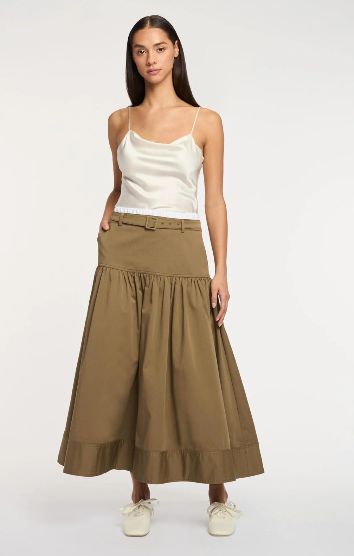 Olive Green Peri Skirt