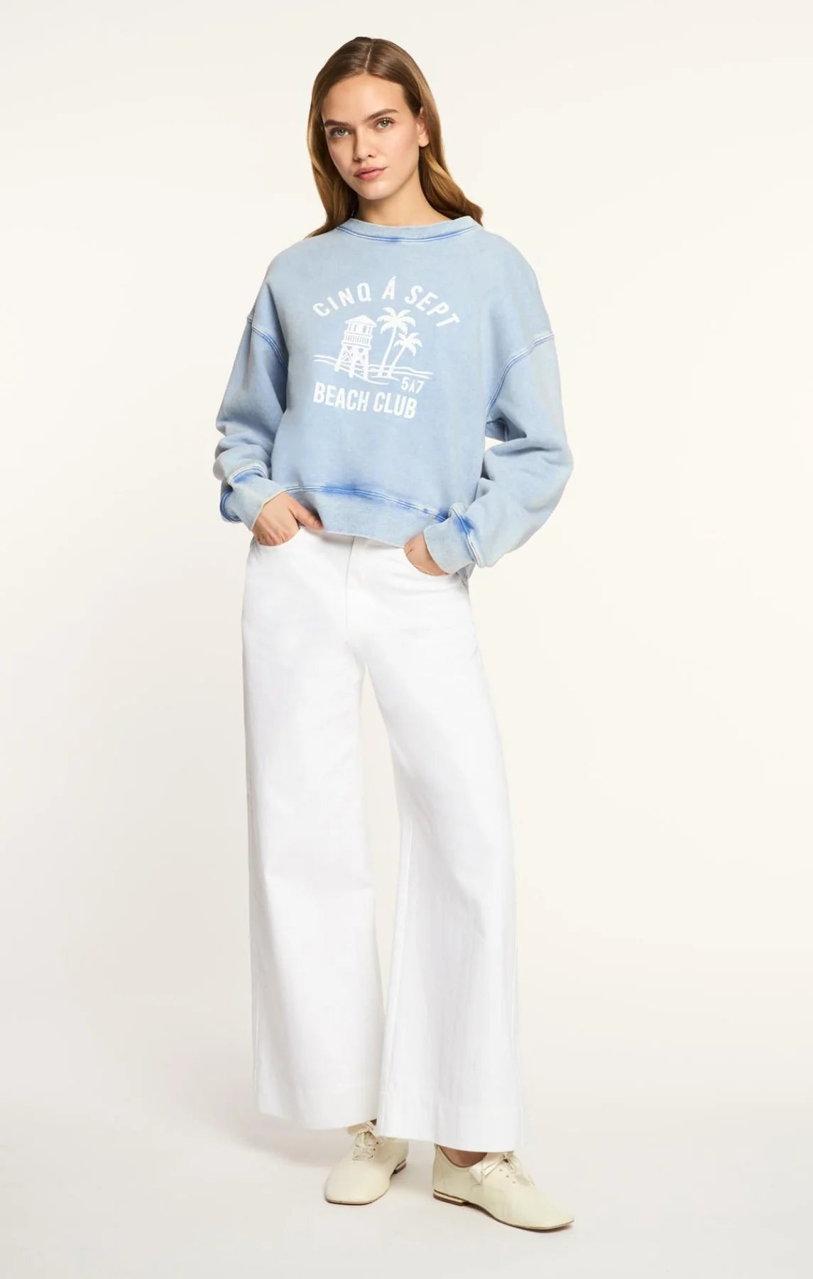 Beach Club Tumble Washed Brandy Pullover