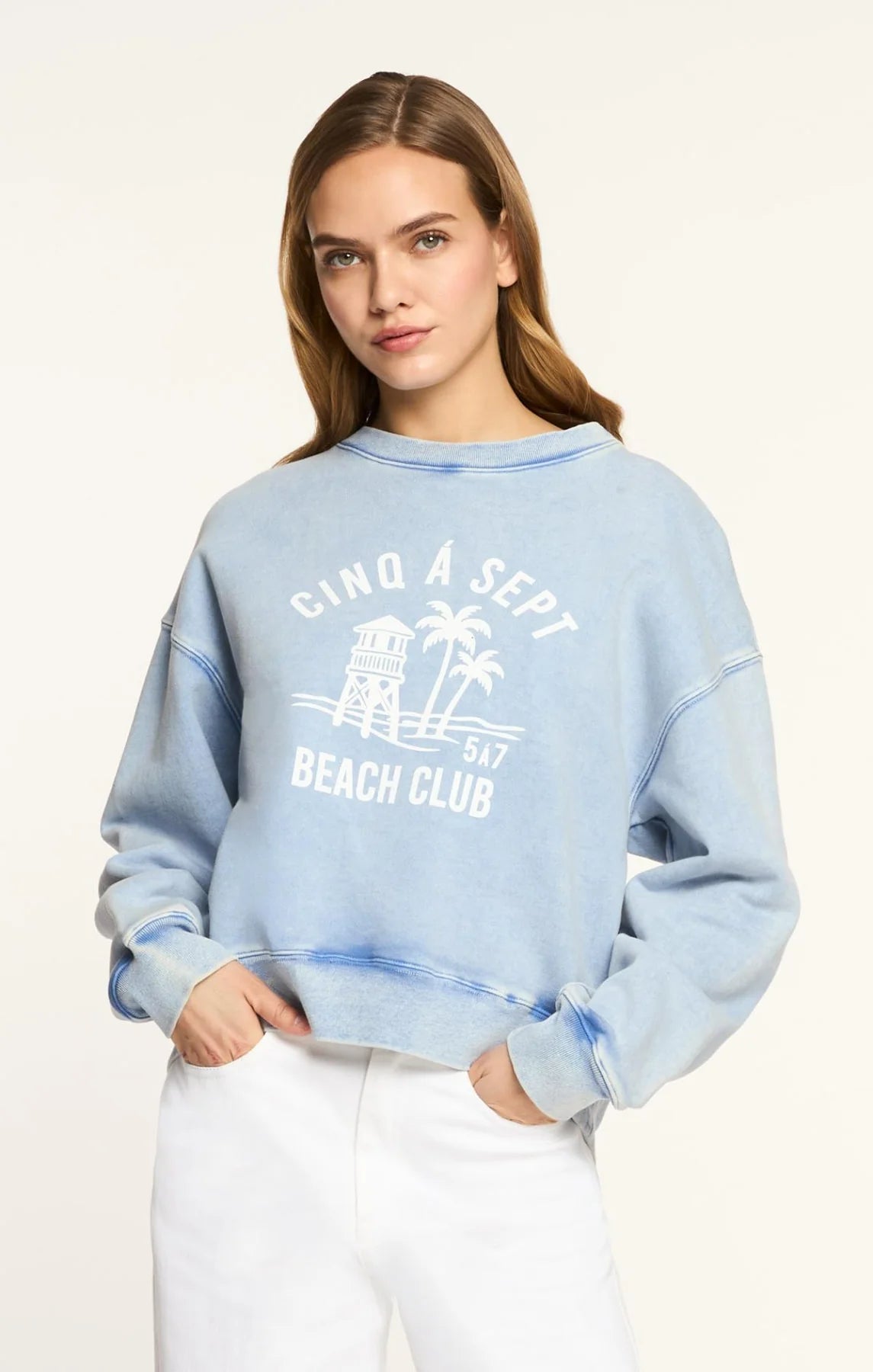 Beach Club Tumble Washed Brandy Pullover