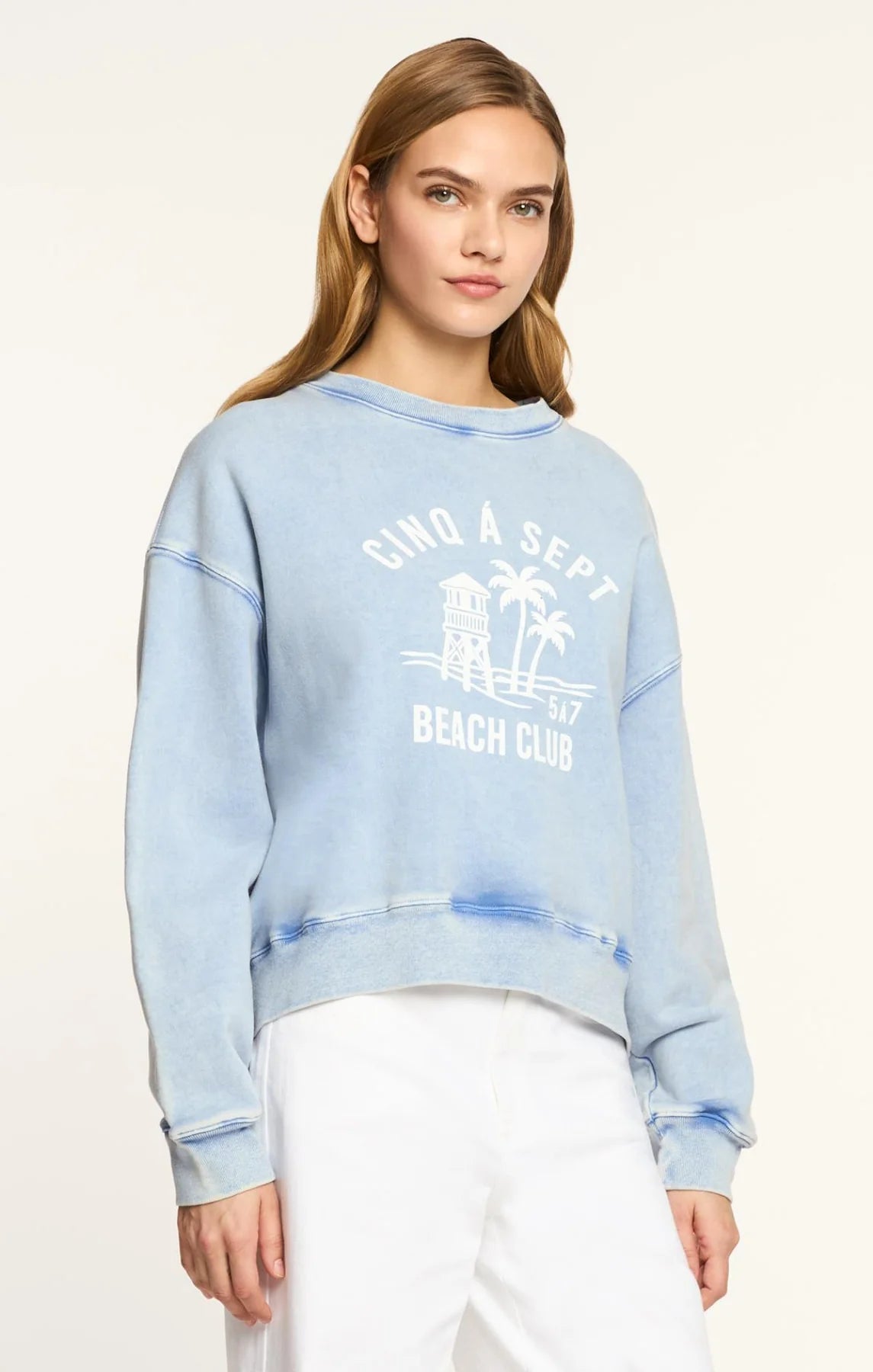 Beach Club Tumble Washed Brandy Pullover
