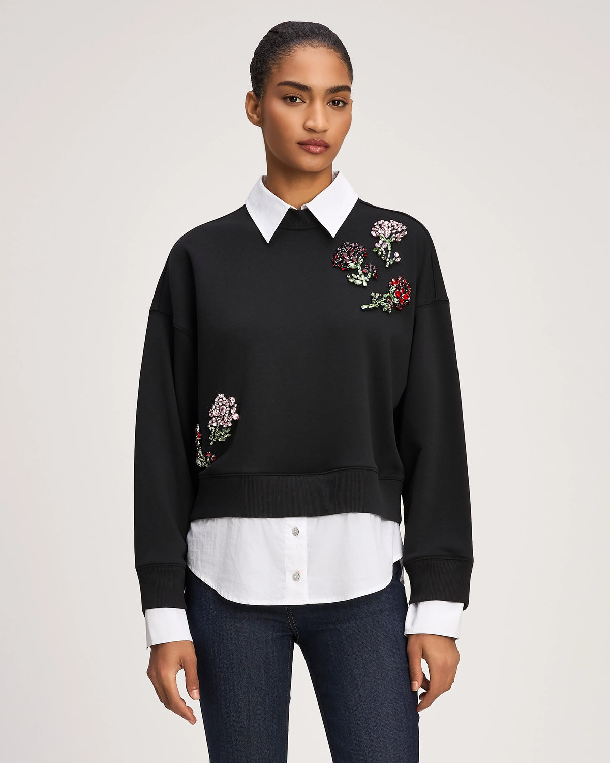Rhinestone Roses Justina Pullover