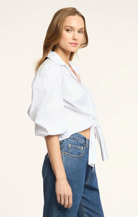 Three Quarter Sleeve Embroidered Marianna Top
