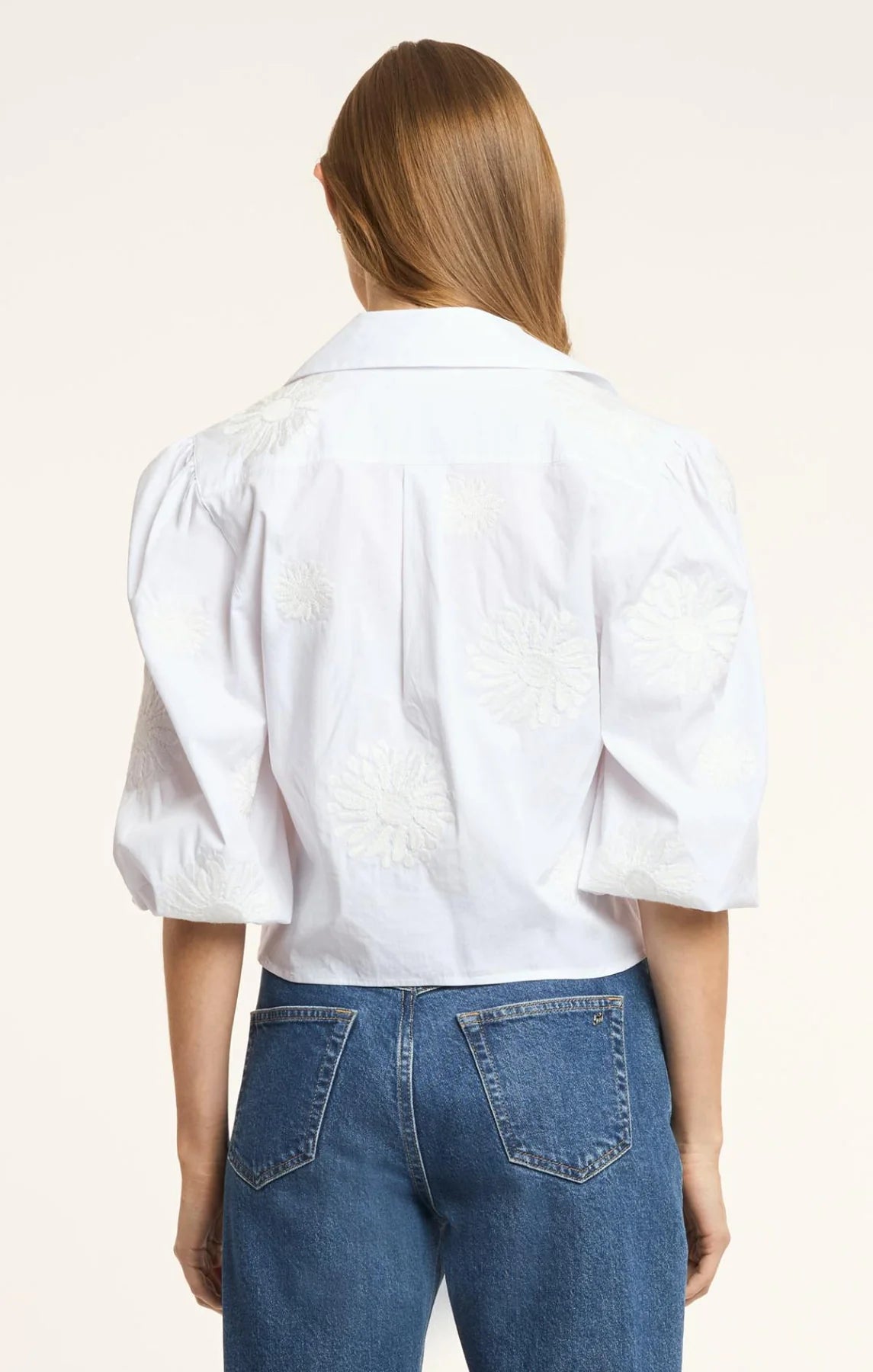 Three Quarter Sleeve Embroidered Marianna Top