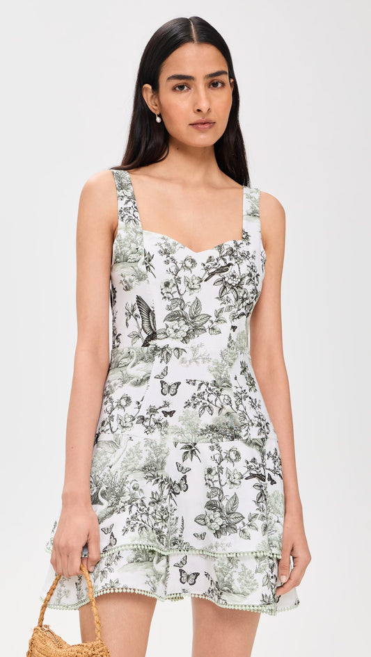 Miriam Sweetheart Drop Waist Mini Dress