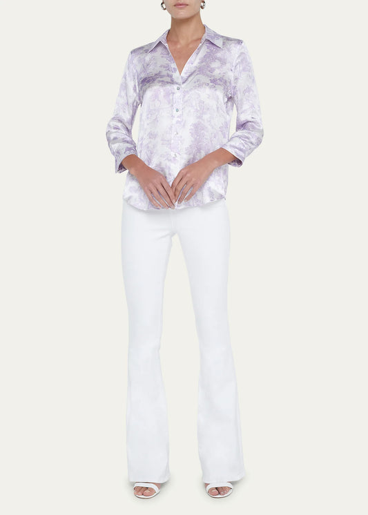 Dani Button Front Silk Blouse