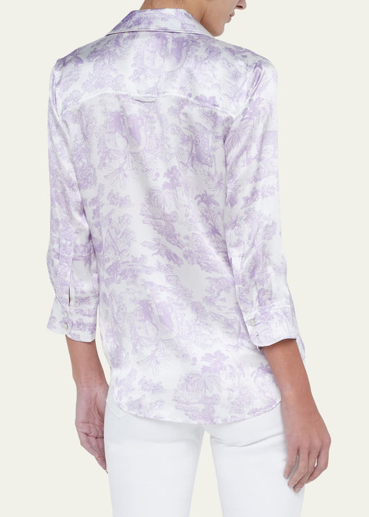 Dani Button Front Silk Blouse