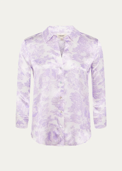 Dani Button Front Silk Blouse