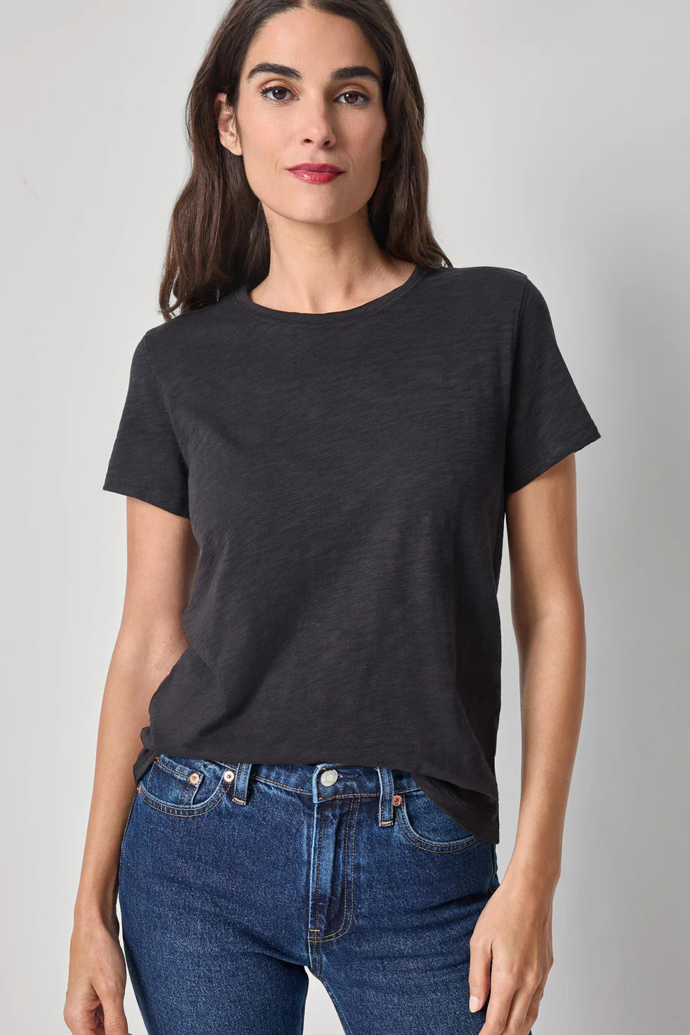 Short Sleeve Back Seam Crewneck
