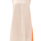 A Line Cami Linen Dress with Color Block Panels