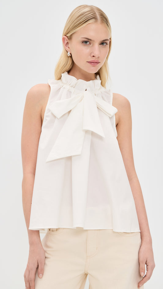 Addy Sleeveless Tie Blouse