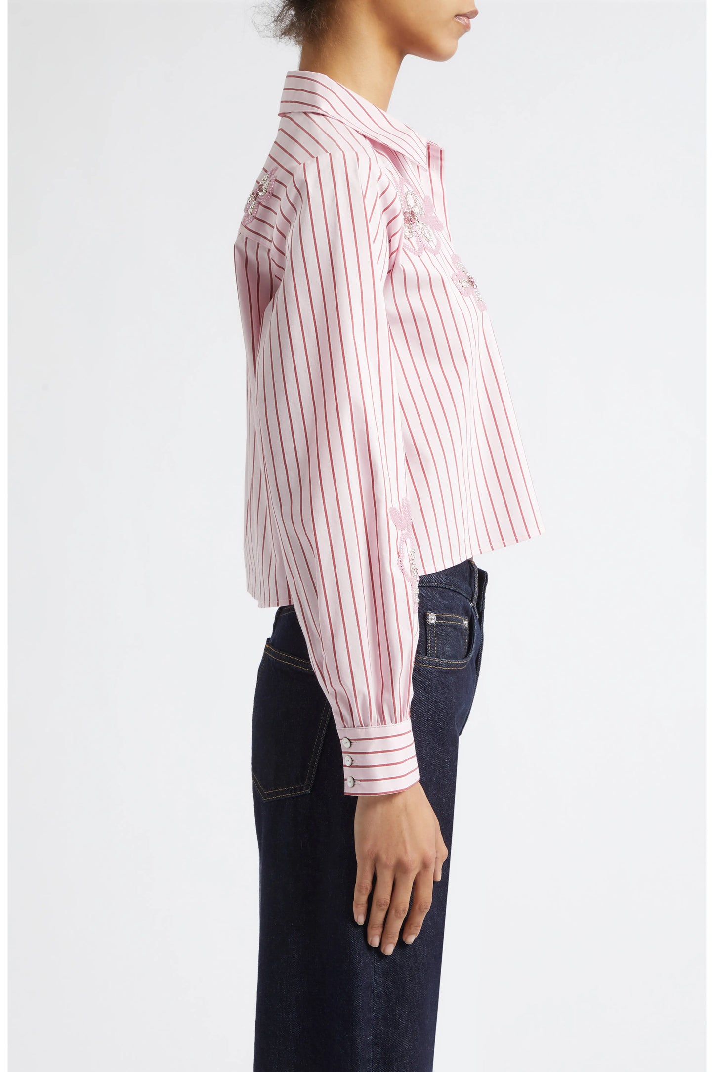 Beaded Rose Stripe Selinda Top