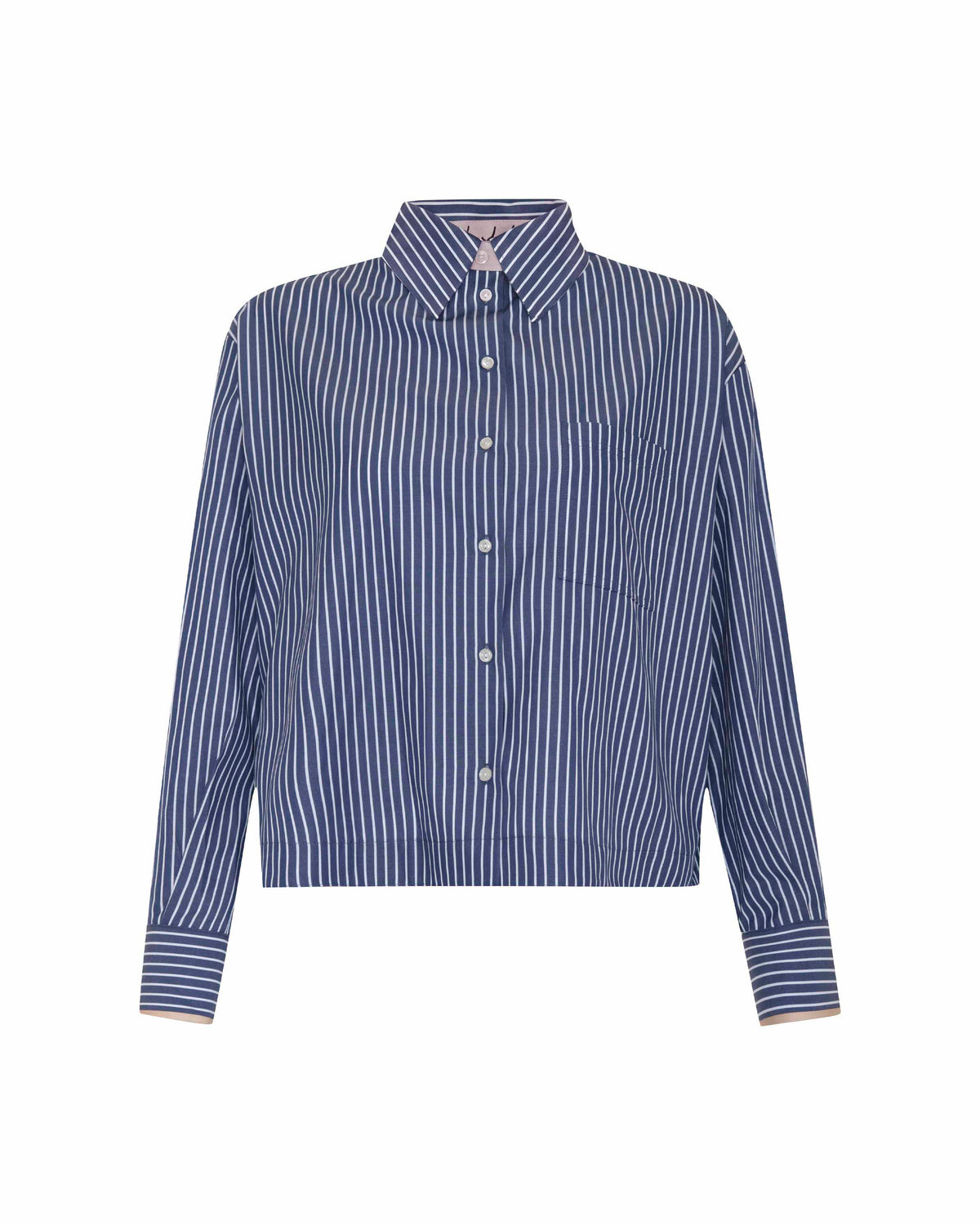 Ink Blue Echo Cropped Shirt