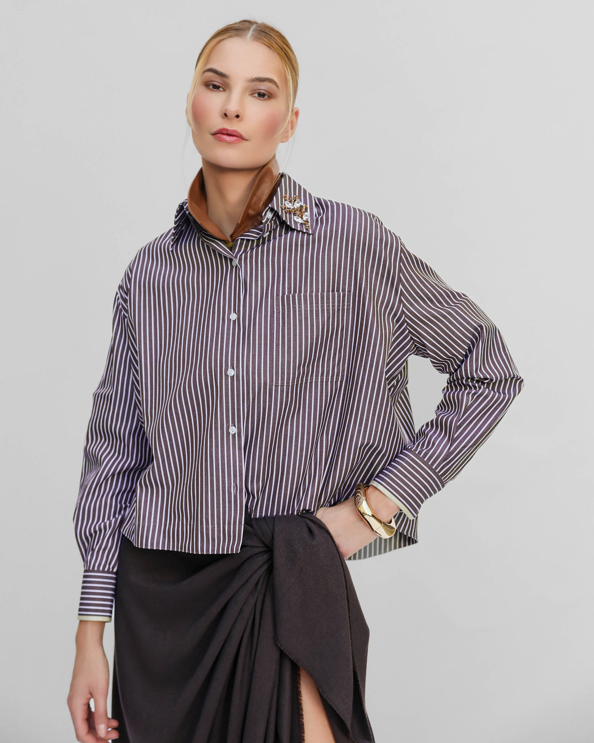 Huckleberry Echo Crystal Collar Shirt
