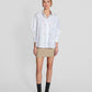 White Echo Stripe Crystal Boyfriend Shirt