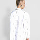 White Echo Stripe Crystal Boyfriend Shirt